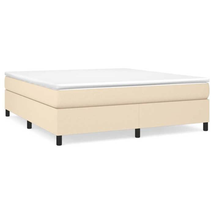 Cadre de lit - 2 personnes - Crème 180x200 cm - Tissu LL155959