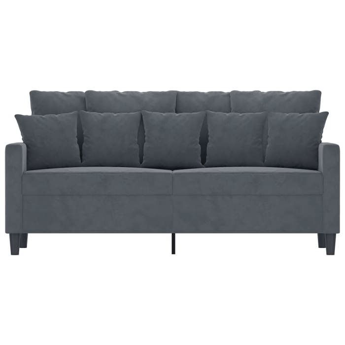 Sofa droit fixe - Clic Clac Canapé à 2 places - NEUF - Gris foncé 140 cm Velours CA1249626