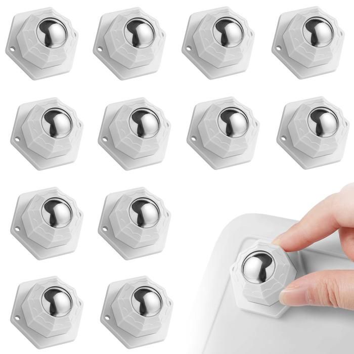 Lot De 10 Roulettes à Billes En Acier - Diamètre Bille 16mm, Capacité 25kg, Pour Convoyeurs, Meubles