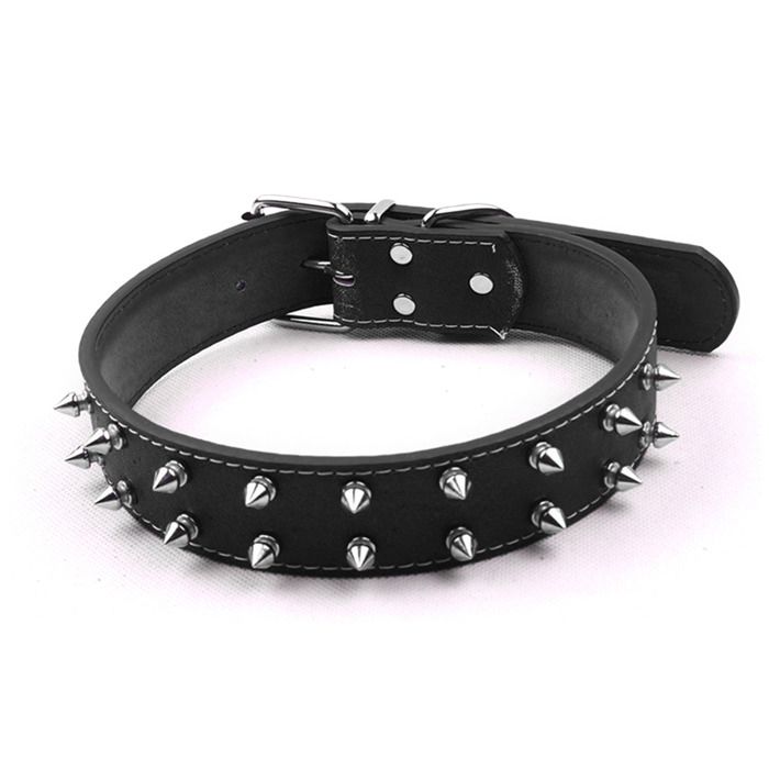 Comparer les prix de Collier pour chien de style punk avec pointes en cuir PU réglable clouté à pointes Collier pour chien Rivet Collier pour animaux de