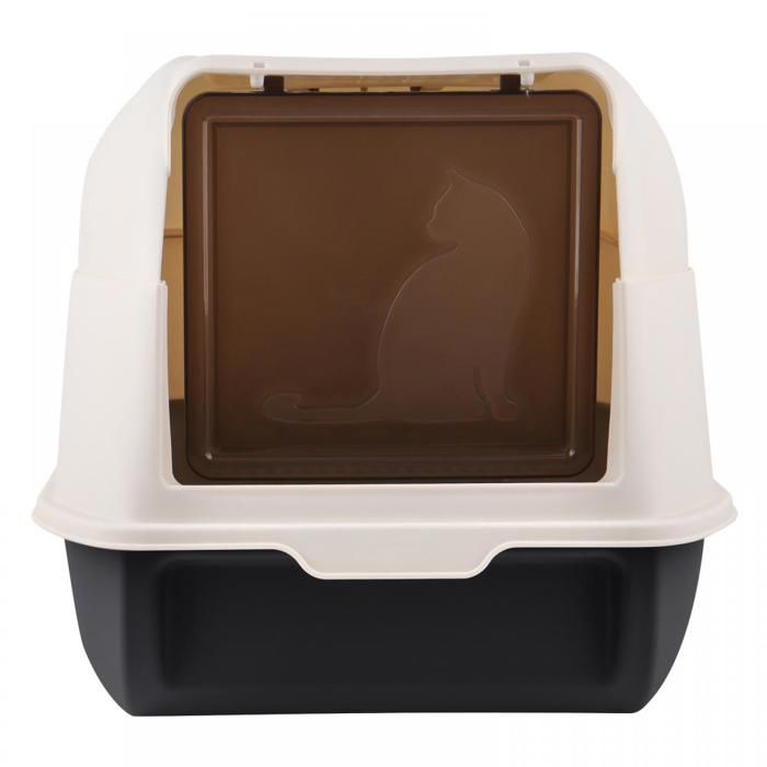 Meilleurs prix pour XJING-Boîte à litière pour chats - Toilettes de chat - Grand espace - PP Plastique - 49 * 37 * 35cm - noir