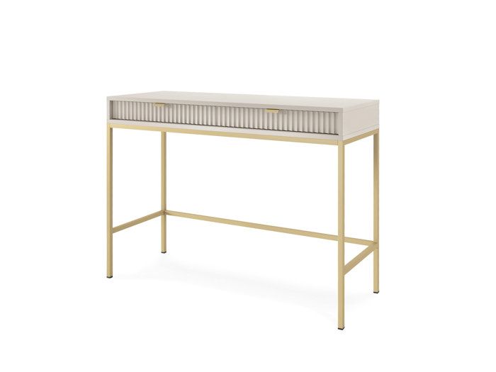 Coiffeuse - Cachemire - 2 tiroirs - Beige - 104 x 78 x 50 cm - Meuble moderne
