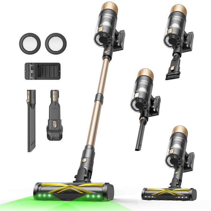 Aspirateur Balai Sans Fil ULTENIC U15 –Ultra Puissant (75 kPa) –Longue Autonomie 70 min –Autoportant –Batterie Amovible –Écran LED - Ultenic