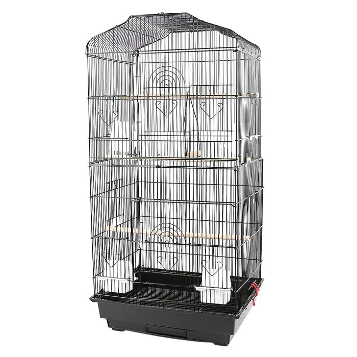 Meilleurs prix pour Cage à oiseaux Volière portable en fil métallique joli facile à monter - ERROLVES - Noir - 46*36*92 CM