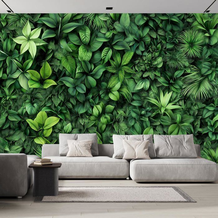 Papier Peint Panoramique Feuilles De Fougère, 350x256 cm Vigne Usine ...