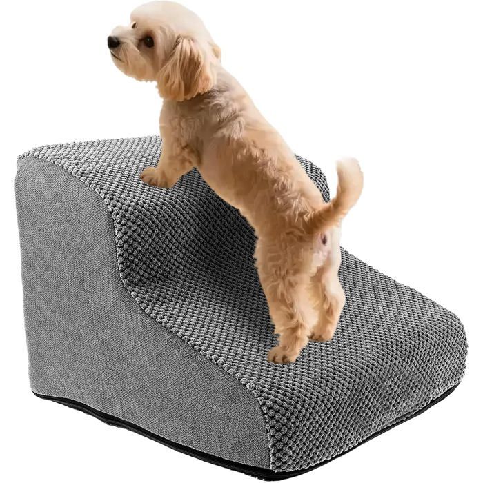 Meilleurs prix pour Escalier pour animal domestique 30 cm 2 marches antidérapant avec housse en velours 3Dlavablerampe pour chien à pattes