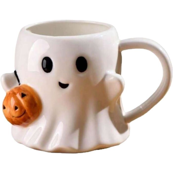 Halloween - Décoration dHalloween - Mug dHalloween - Mug fantôme - Tasse en céramique fantôme - Avec anse - Amusant - Horreur -