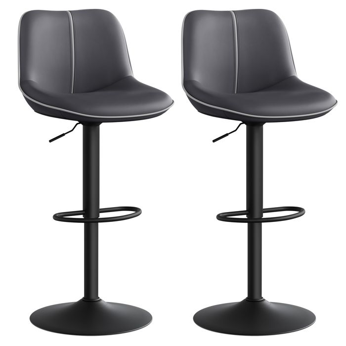 Tabourets de Bar - VASAGLE - Lot de 2 - Pivotants - Réglables - Dossier Ergonomique - Noir dEncre