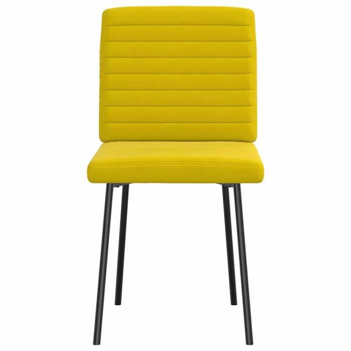 Luxe Lot de 2 chaises de Salle à Manger Cuisine Restaurant Jaune Velours(1290）