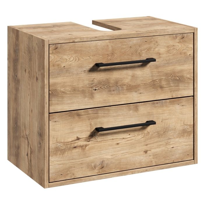 Meuble sous lavabo Florence 60 x 35 x 47 cm - Chêne Châtaignier - Meuble de salle de bain Meuble sous lavabo Florence 60 x 35 x 47 cm - Chêne Châtaignier - Meuble de salle de bain