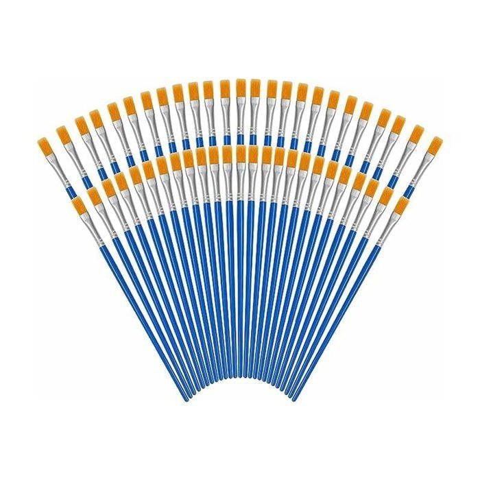 Lot De 12 Pinceaux Aquarelle Elan - Poils Synthétiques Imitation Martre, Manche Court, Ronds, Plats, Langue De Chat & Liner