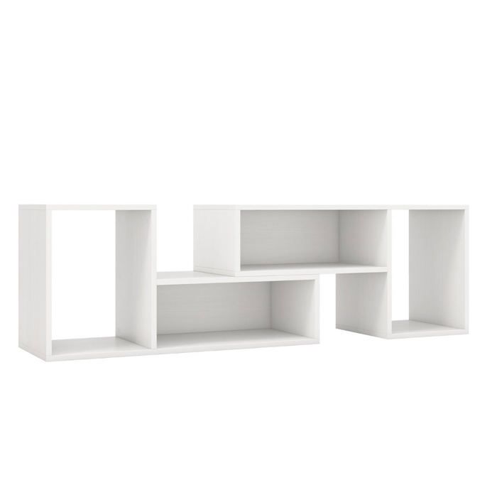 Meuble TV console avec étagères modulables et design minimaliste pour téléviseurs jusqu’à 60 pouces