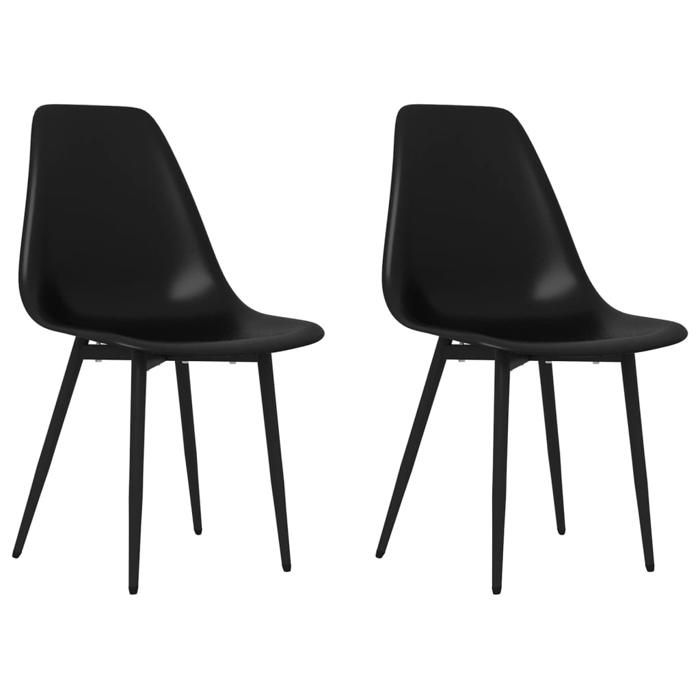 NEUF 2026 CHIC Chaises à manger SWEETY pour cuisine Set de 2 noir PP 46x52x84 cm CCC807
