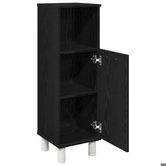 Moderne Cabinet de salle de bain SOLOMOON ARMOIRE WC avec porte Chêne noir 30x30x95 cm MM1007