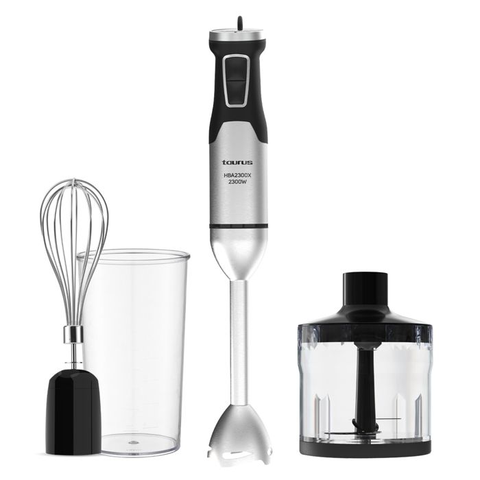 Taurus – Mixeur plongeant HBA2300X 4 lames inox Vitesse variable + Turbo Gobelet hachoir & émulsionneur - vue 1