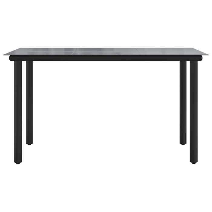 En PromotionTABLE 2/4 PERSONNES - Table à dîner de jardin - SHIELD - Table cuisine - Noir 200x100x74cm Acier et verre trempé 48014