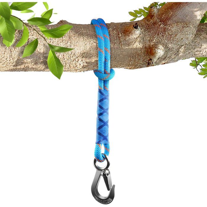 Sangle de suspension pour hamac - VETOBIOL - Réglable 1 2m - Capacité 200 kg - Polyester tissé - Crochets inox Sangle de suspension pour hamac - VETOBIOL - Réglable 1 2m - Capacité 200 kg - Polyester tissé - Crochets inox