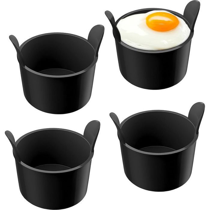 Lot de 4 ramequins silicone pour friteuse à air micro-ondes – œufs pochés soufflés cupcakes