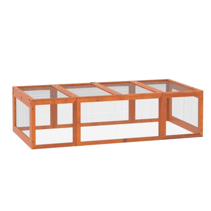 Enclos pour petits animaux - Toit rabattable - Bois de sapin - Dimensions 180x90x48 cm - Poids 9 kg