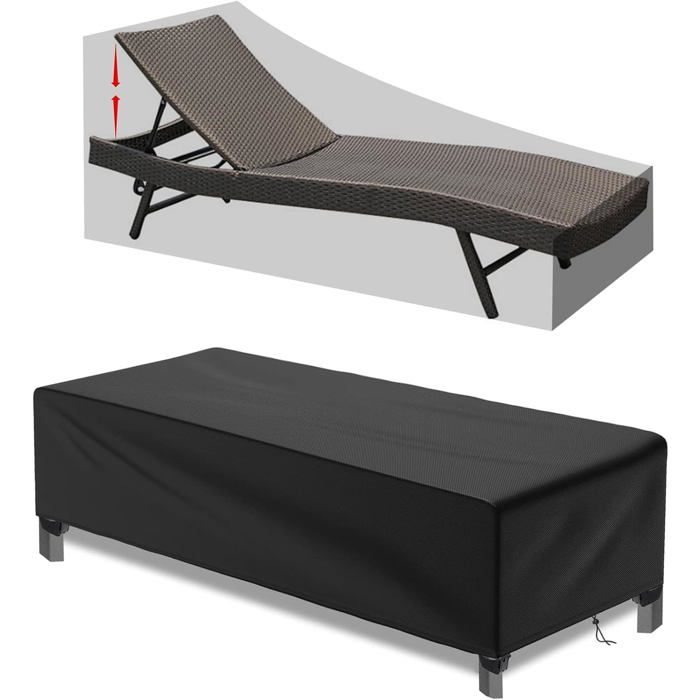 Housse protection bain de soleil jardin 200 x 68 x 30 cm extérieure imperméable coupe-vent Oxford résiste déchirure lot de 1