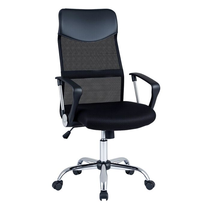 COSTWAY Chaise de Bureau Ergonomique Tissu Maille Respirant Réglable Hauteur Inclinable Base 5 Branches Roulettes Silencieuses