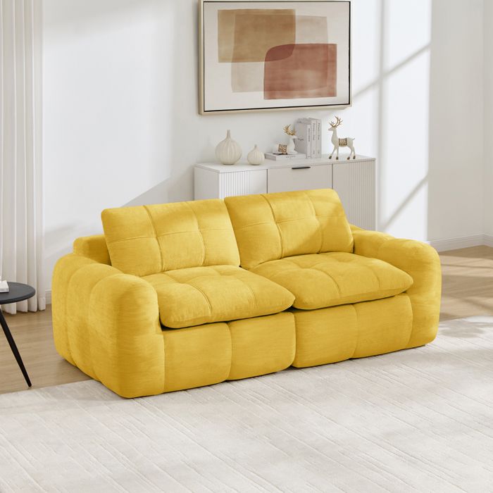 Canapé modulable Compressé dangle 2 places-Canapé lit convertible droitmousse haute densité 32DJaune