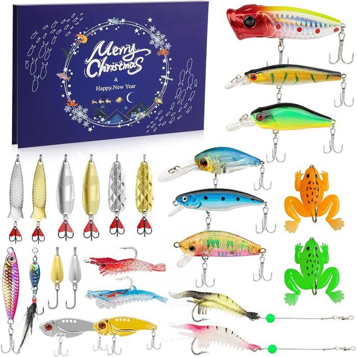 Kit Complet de Leurres avec Boîte de Pêche et Accessoires InclusLeurres Variés pour Bar Poisson-Soleil et Truite Leurres Durs