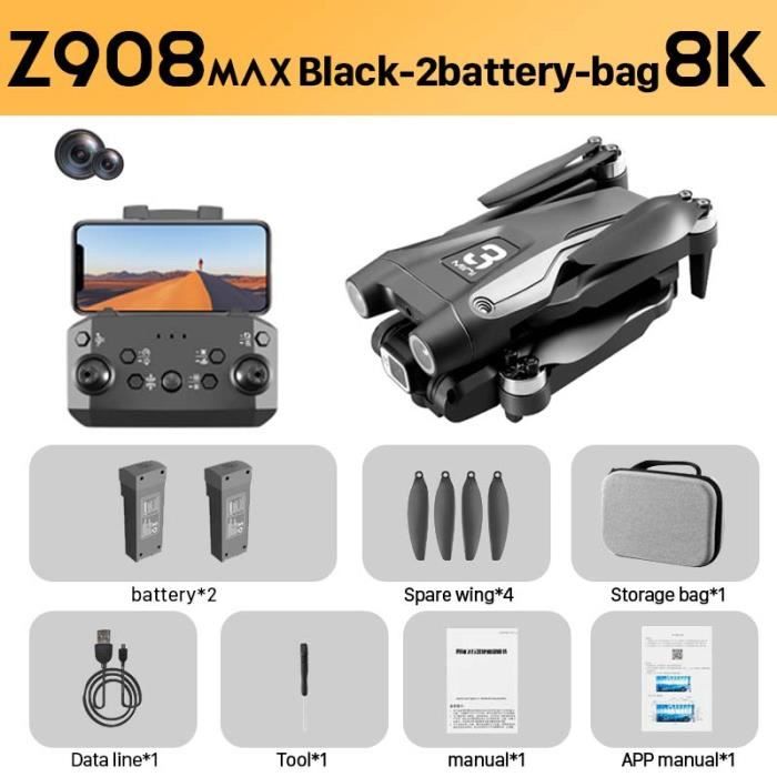 VGEBY quadrirotor pliable Drone RC pliable 4K HD, télécommande, 4 axes