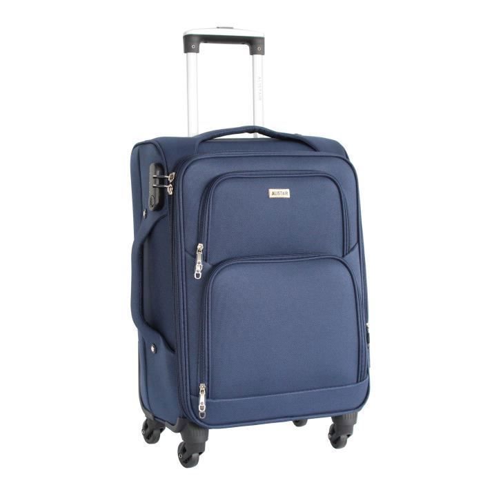 ALISTAIR Breeze Valise Cabine 52 Cm En Toile Souple – Légère, 4 Roues 360°, Garantie 2 Ans – Marque Française (Noir)