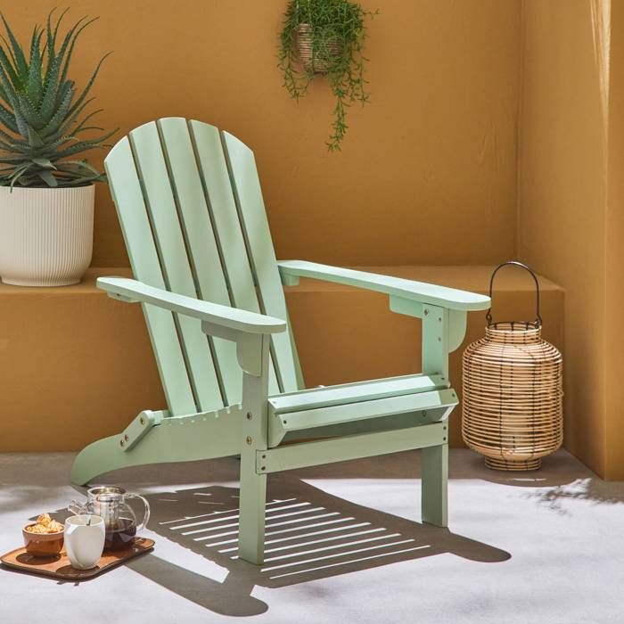 fauteuil de jardin en bois - adirondack salamanca vert de gris - eucalyptus fsc