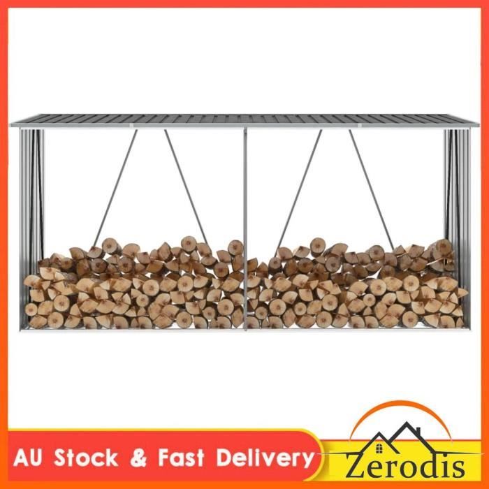 Abri de stockage à bois Acier galvanisé 330x84x152cm Anthracite -BK47085 (PLA)