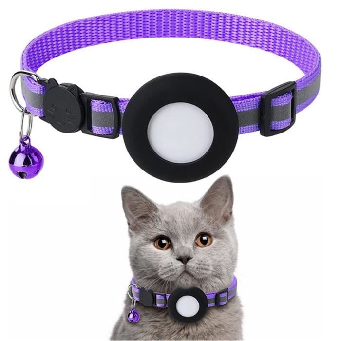 Comparer les prix de Collier de chat GPS réfléchissant en nylon violet - ATYHAO