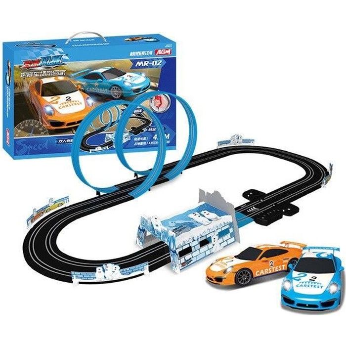 Jouet de piste de course pour enfants, 1:64, voiture électrique, ensemble  de jouets, piste de course, télécommande double, fente de voiture - jouets  de véhicule