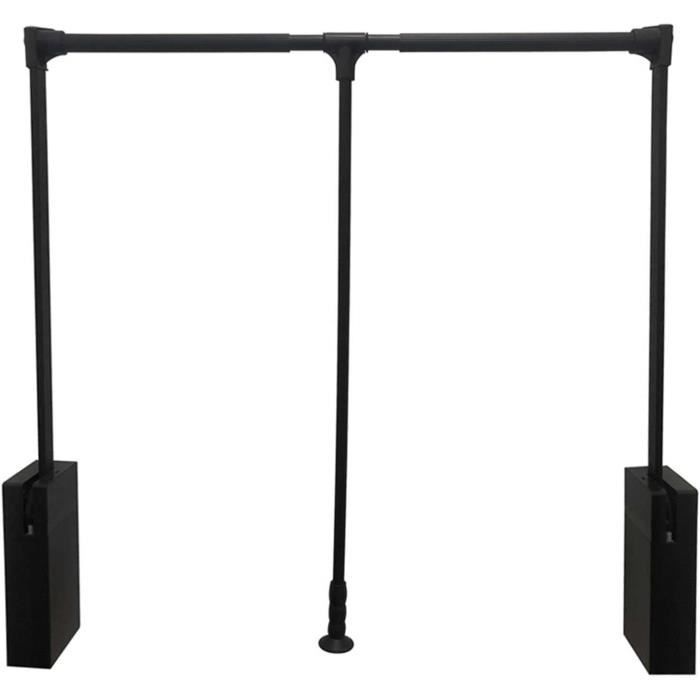 Barre De Penderie Escamotable EVO - Tringle Relevable Réglable 89 à 121 Cm Pour Armoire, Porte-Manteau Rabattable Avec Système Amortisseur
