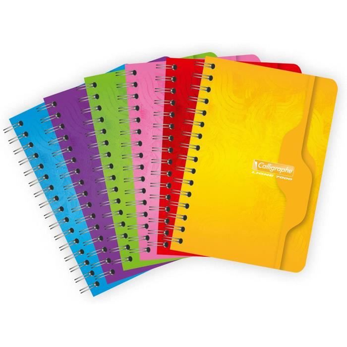 Lot De 10 Répertoires Spirale Clairefontaine 11x17cm - 100 Pages Petits Carreaux