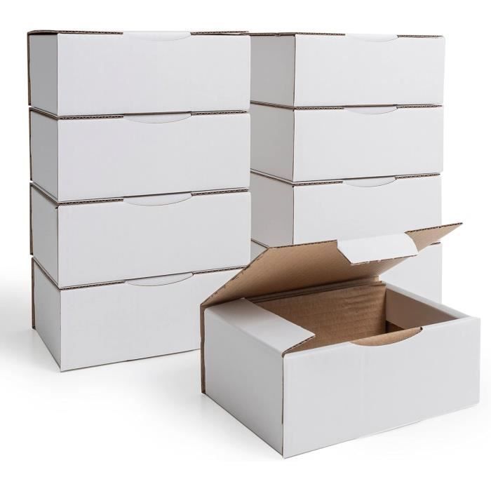 10 Boîtes En Carton IPEA 21x18x12 Cm - Idéal Pour Expéditions, E-commerce Et Emballage Cadeaux - Fabriqué En Italie