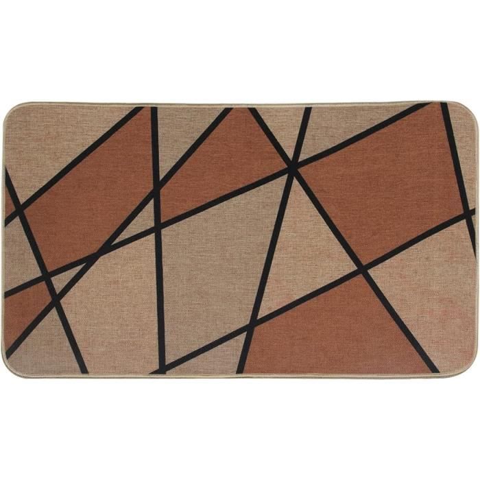 Color&Geometry Paillasson Absorbant, Antidérapant Et Lavable Pour L' Intérieur Et Entrée De La Maison - Marron - 60 X 90 Cm