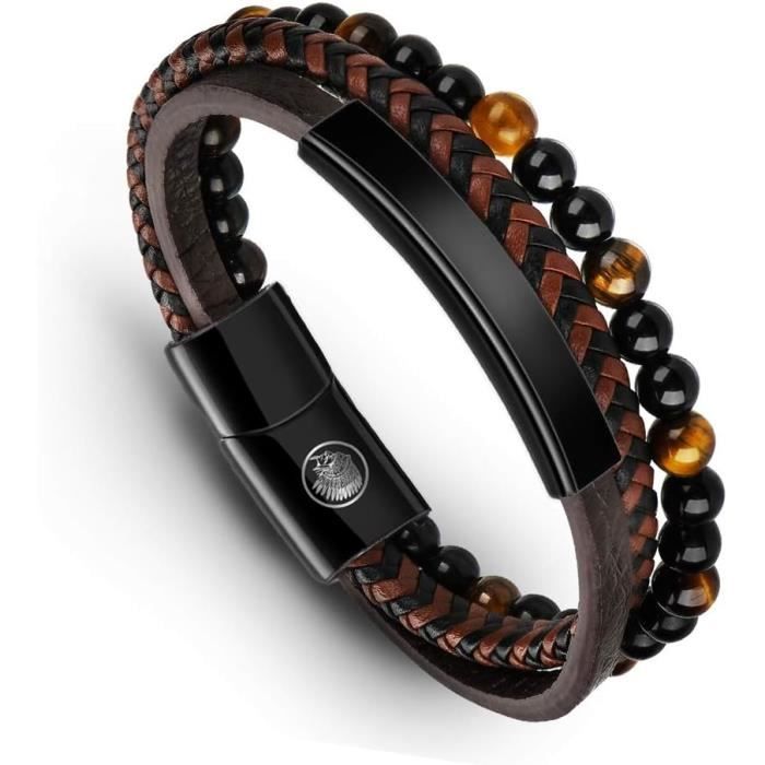 SERASAR | Bracelet Haut de Gamme pour Homme en Cuir Véritable