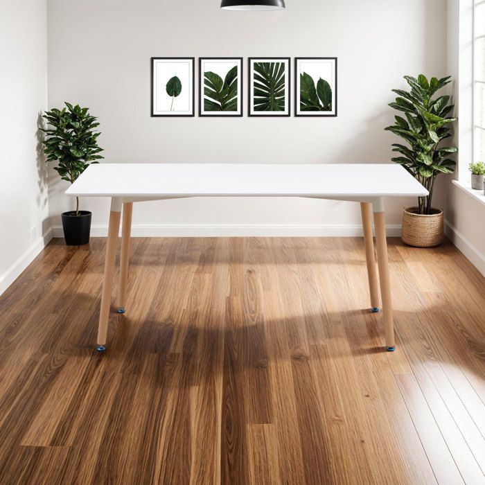 Table de repas style scandinave 120x80x75 cm blanc - SCANDI