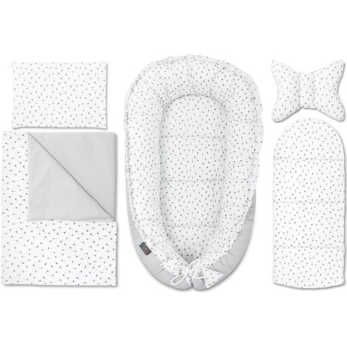 Lajlo Ensemble Lit Bebe 5 Pieces Cocon Matelas Oreiller Papillon Oreiller Plat Couverture Confortable Lavable Ete Indien Cdiscount Puericulture Eveil Bebe