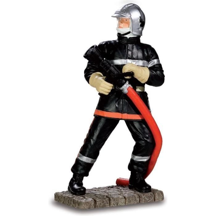 Statuette figurine Pompier lance incendie 19 cm Cdiscount Maison