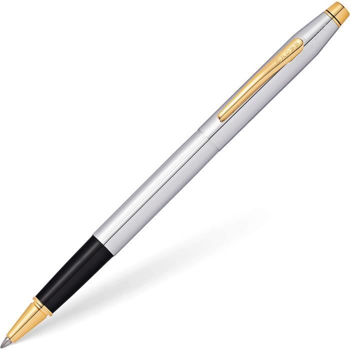 Stylo Roller De Luxe BEILUNER – Plaqué Or 24 Carats, Recharge Schneider 850, Coffret Cadeau Inclus