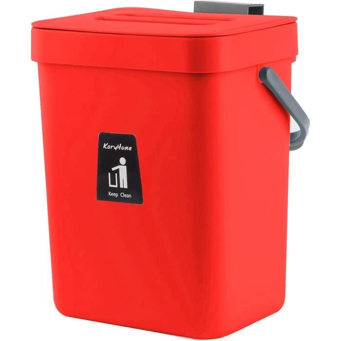 YourCasa® Poubelle Pliable 4L - Petite Poubelle Cuisine Avec Couvercle Filtre Charbon Actif Anti-Odeurs - Passe Au Lave-Vaisselle - Idéale Camping & Camping-Car
