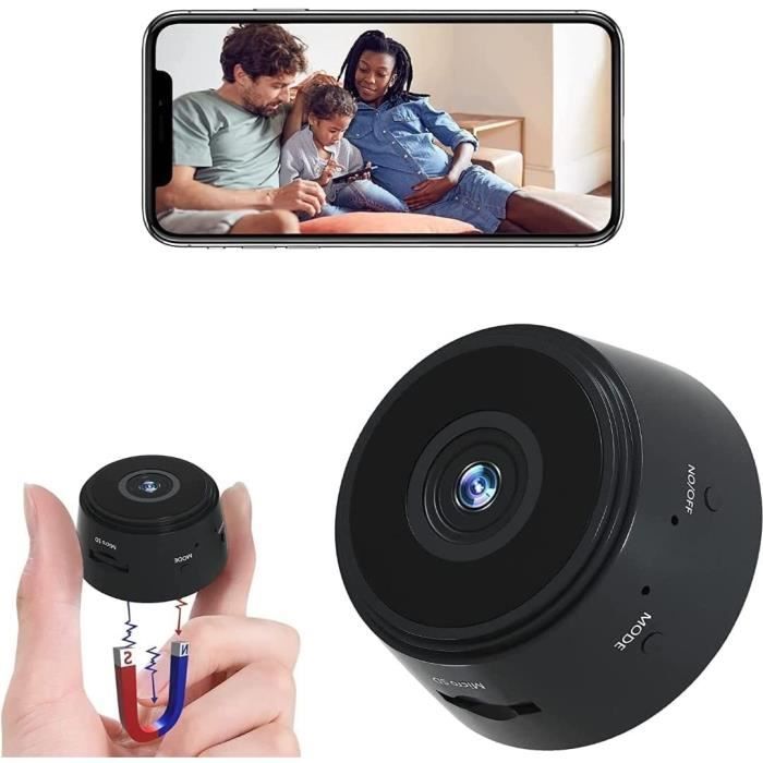 Mini Camera Espion Cachee Enregistreur,Full HD 1080P Micro Caméra WiFi  Exterieur sans Fil Spy Cam Vision Nocturne Détection de A146