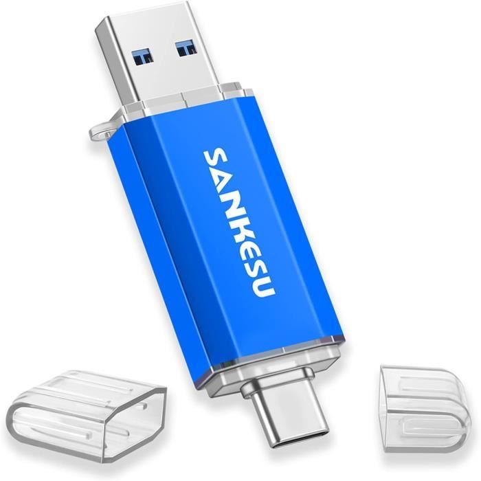 Clé USB Rotate, USB 3.0, 256 Go, 90Mo/s, bleu pétrole - Hama