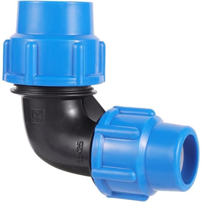 ANBOO Tuyau d'eau en polyéthylène - Tuyau d'eau en plastique - 20 mm - Raccord à visser - Angle à 90° - PN16 - Certifié DVGW - Pour installations intérieures et extérieures - Raccord en polypropylène