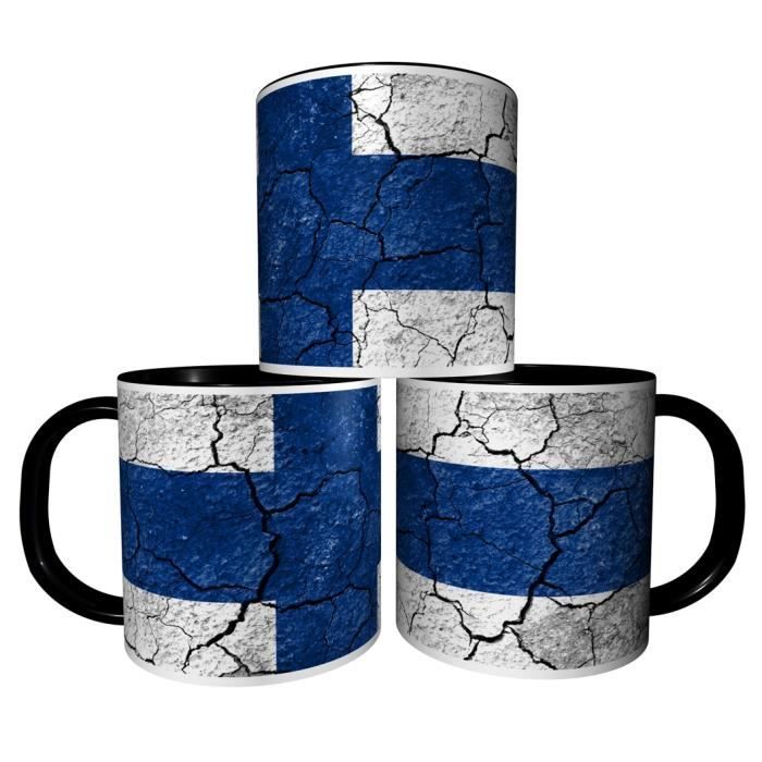 Mug Personnalisé Drapeau De La Finlande - Tasse à Café Céramique 325ml, Fabriqué En France, Design Moderne