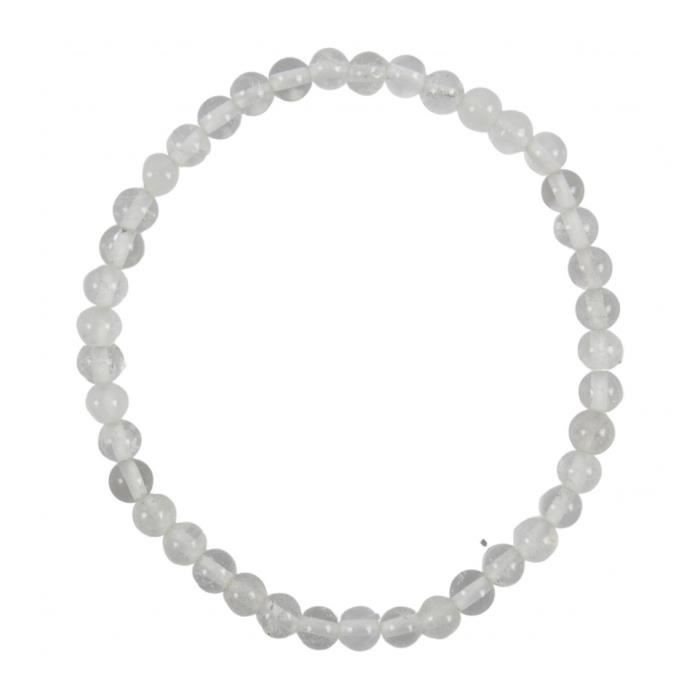 Bracelet - Cristal de Roche - 4mm - Transparent - Longueur 17cm - Grade A Brésil