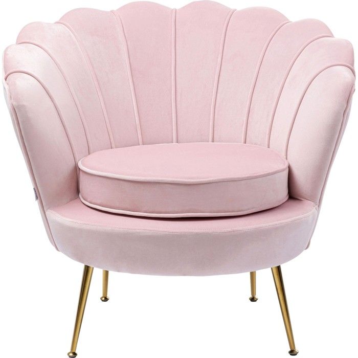 Fauteuil Water Lily velours rose Kare Design Fauteuil Water Lily velours rose Kare Design