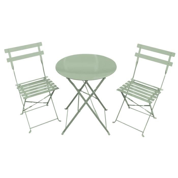 Ensemble Bistro de Jardin Style bohème Chic 2 fauteuils avec Coussins Table Basse résine tressée Beige